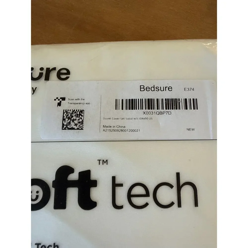 Bedsure Gentlesoft Tech Cream Duvet Cover Shams King